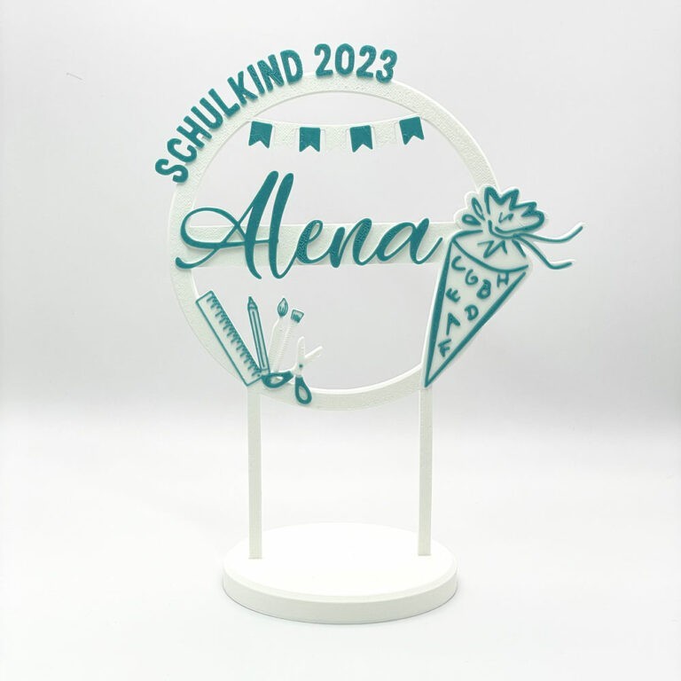 Kuchen Topper "Schulkind" personalisiert mit Farbe, Name & Jahreszahl
