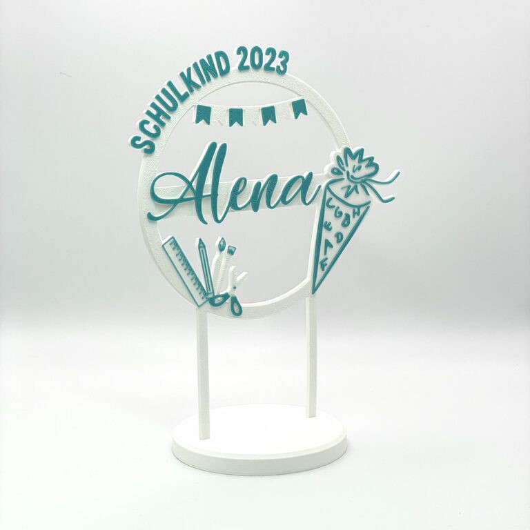 Kuchen Topper "Schulkind" personalisiert mit Farbe, Name & Jahreszahl