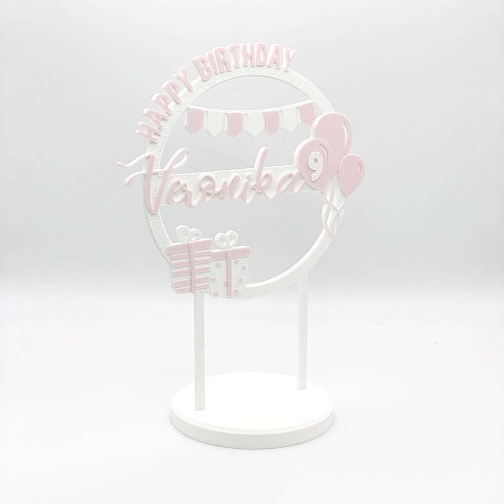 Kuchen Topper “Happy Birthday” personalisiert mit Farbe, Name & Alter