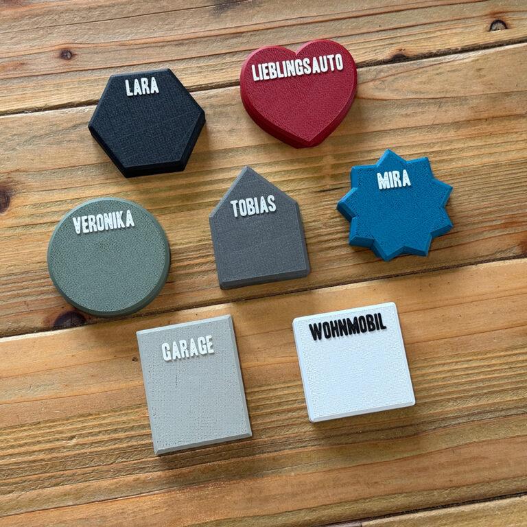 Magnetische Schlüsselhalter in verschiedenen Formen - personalisierbar