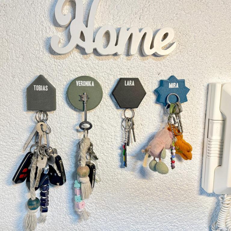 Magnetische Schlüsselhalter in verschiedenen Formen - personalisierbar