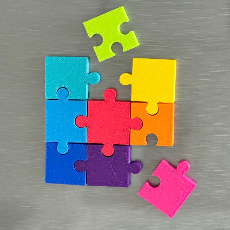 Kühlschrank Magnete "Puzzle" 3 x 3 Teile - bunt