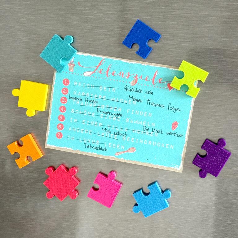 Kühlschrank Magnete "Puzzle" 3 x 3 Teile - bunt