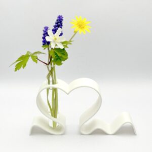 Reagenzglas Blumenvase Herz mit Blumen