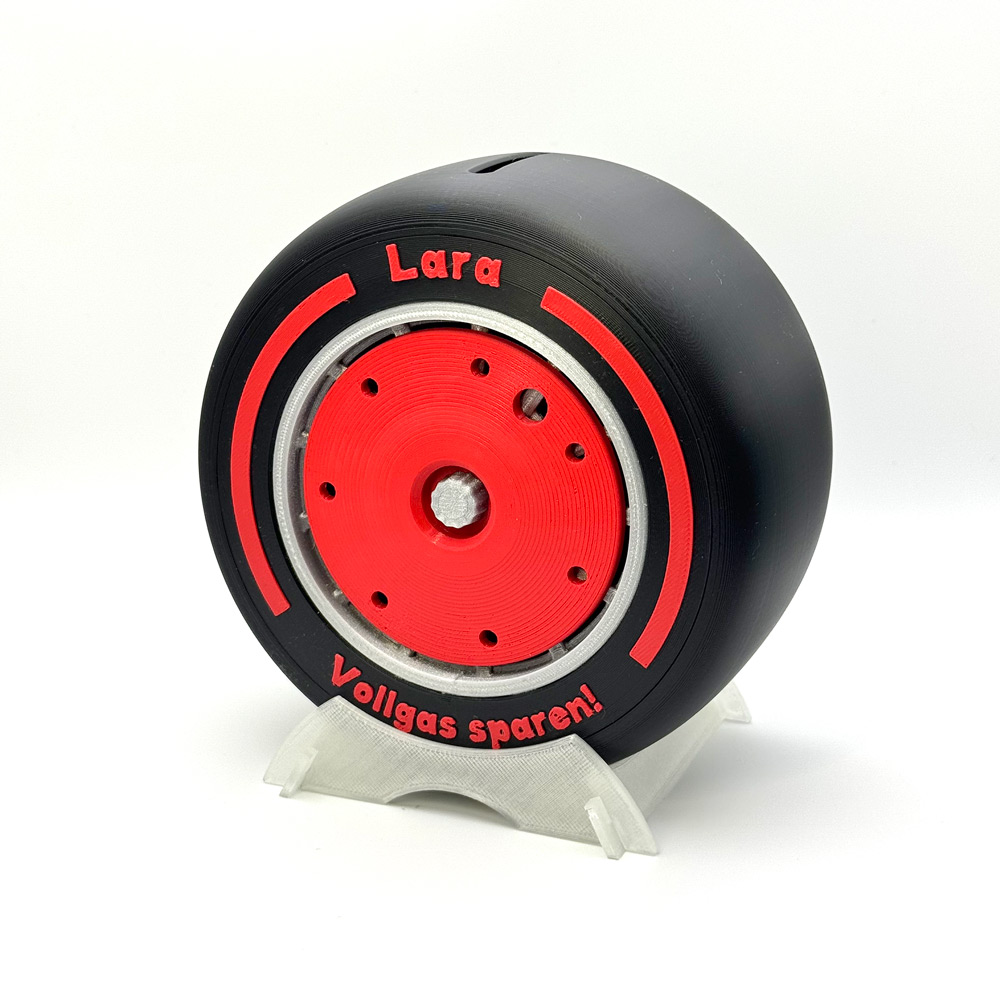 Formel 1 “Slick” Reifen Spardose – personalisierbar