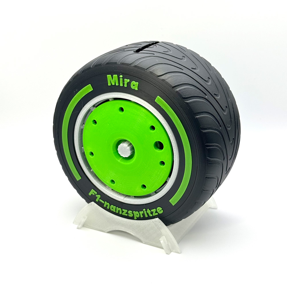 Formel 1 “Intermediate” Reifen Spardose – personalisierbar