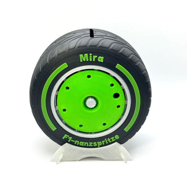 Formel 1 "Intermediate" Reifen Spardose - personalisierbar – Bild 6