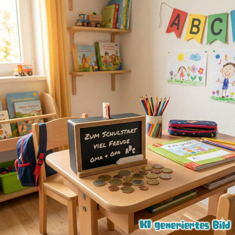 Kreidetafel Spardose – Text & Farbe personalisierbar