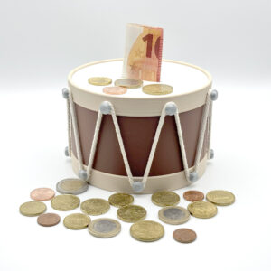 Trommel Spardose - personalisierbar mit Farbe