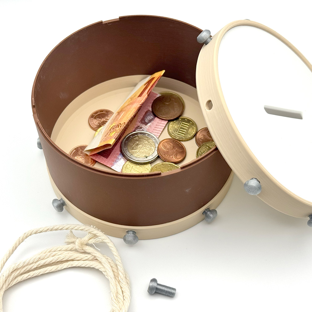 Trommel Spardose - personalisierbar mit Farbe – Bild 4