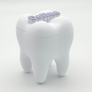 Milchzahndose in Zahnform - personalisierbar mit Name & Farbe